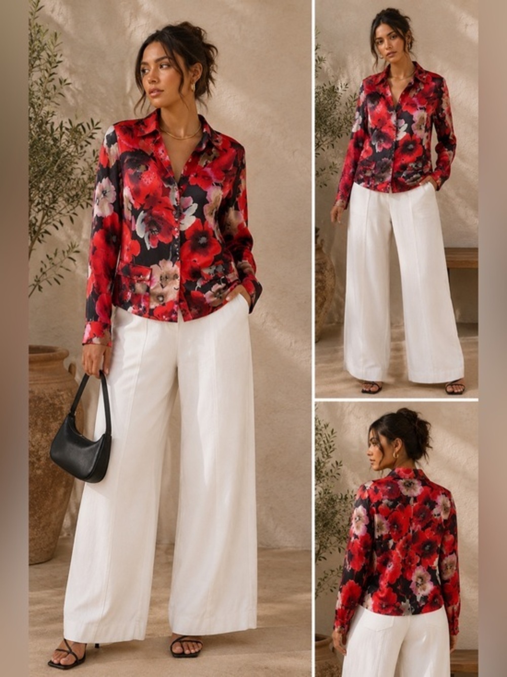 Victoria’s Secret Vintage Satin Floral Blouse –Soft Coquette Aesthetic (S)